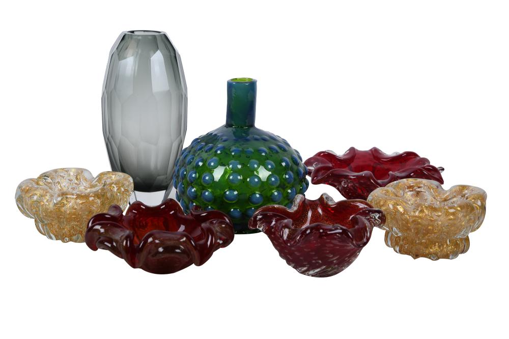 SEVEN ASSORTED GLASS