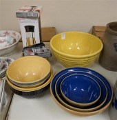 SEVEN ASSORTED STONEWARE MIXIN