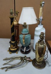 SEVEN ASSORTED TABLE LAMPS, HE