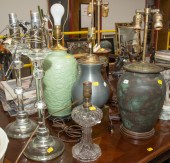SEVEN ASSORTED TABLE LAMPS WIT