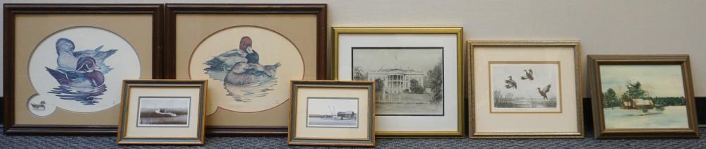 SEVEN ASSORTED WORKS OF ART,