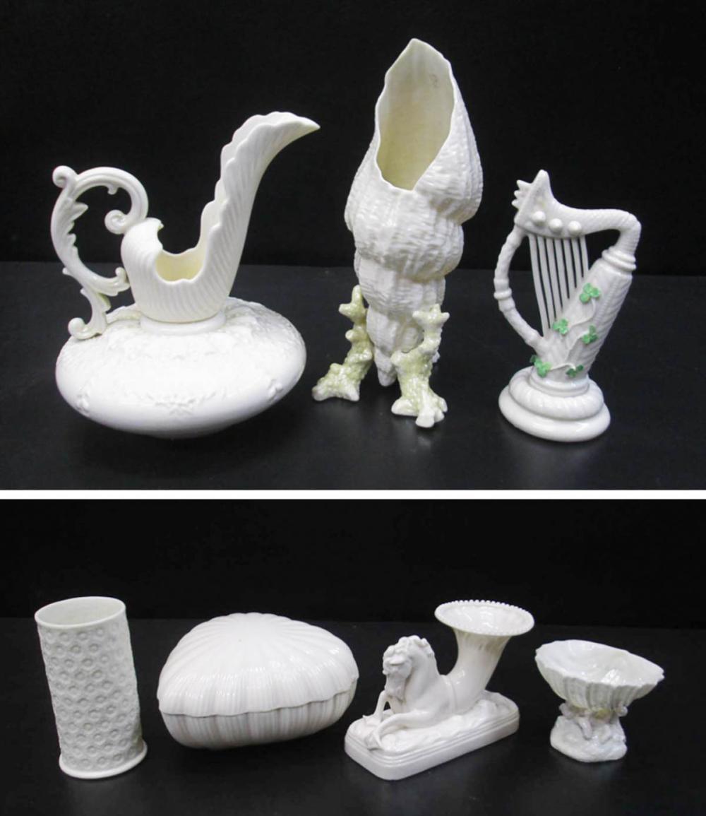 SEVEN BELLEEK PARIAN PORCELAIN