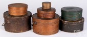 SEVEN BENTWOOD PANTRY BOXES, 1