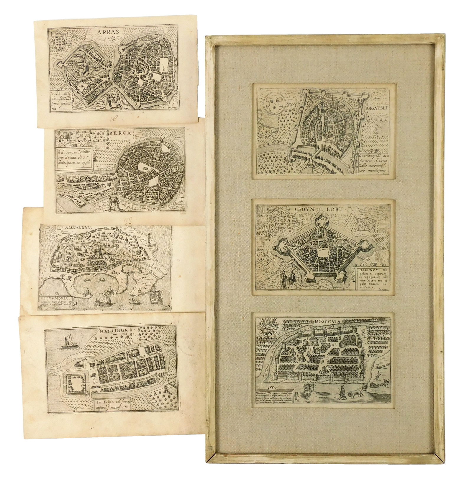 SEVEN BIRD’S-EYE-VIEW ETCHED TOWN