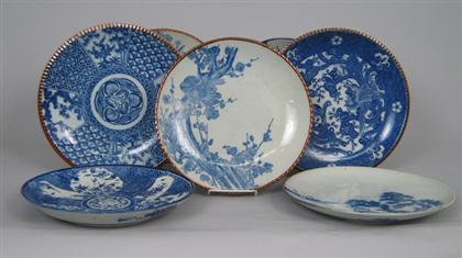 Seven blue and white chargers   