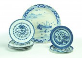 SEVEN BLUE AND WHITE PLATES AN