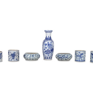Seven Blue and White Porcelain
