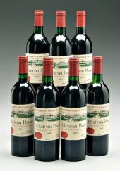 Seven bottles 1982 red Bordeau