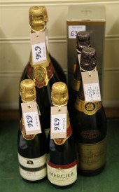 Seven bottles of champagne (ei