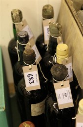 Seven bottles of vintage port