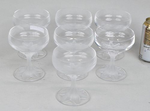 SEVEN CARTIER CRYSTAL SHERBET