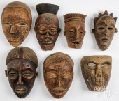 SEVEN CARVED AFRICAN TRIBAL MA