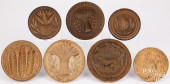 SEVEN CARVED BUTTER PRINTS, 19