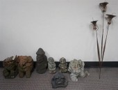 SEVEN CAST CEMENT POTTERY AND