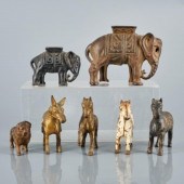 SEVEN CAST IRON FIGURAL BANKS1