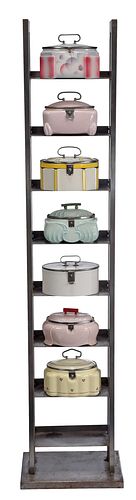 SEVEN CERAMIC BISCUIT CONTAINERS