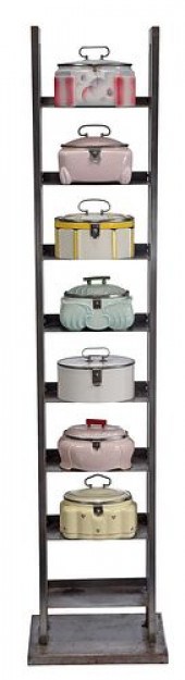 SEVEN CERAMIC BISCUIT CONTAINE