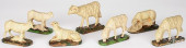 SEVEN CHALKWARE SHEEP<br>Seven