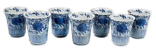 SEVEN CHINESE BLUE AND WHITE