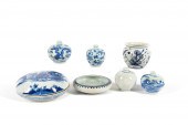 SEVEN CHINESE BLUE & WHITE POR