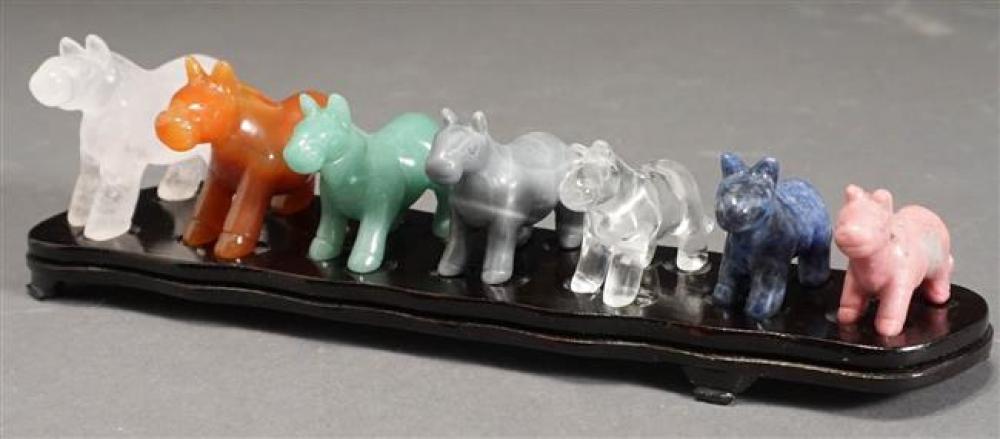 SEVEN CHINESE CARVED HARDSTONE