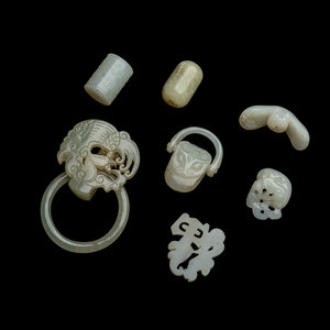 Seven Chinese Carved Jade Ornaments