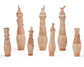 SEVEN CHINESE CELADON-GLAZED P