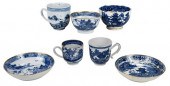 SEVEN CHINESE EXPORT BLUE AND