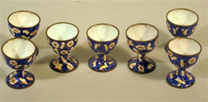 Seven Chinese export enamel egg