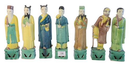 SEVEN CHINESE FIGURAL PORCELAIN