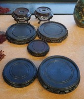 SEVEN CHINESE HARDWOOD STANDS