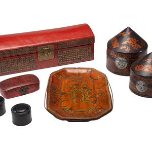Seven Chinese Lacquered Articles