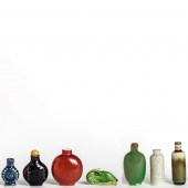 SEVEN CHINESE MONOCHROME GLAZE