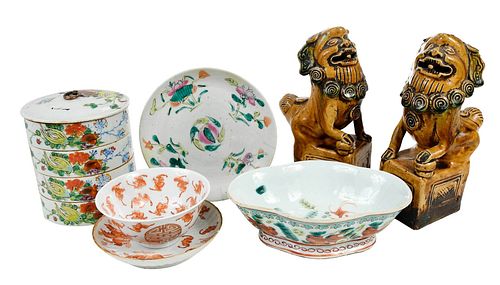 SEVEN CHINESE PORCELAIN TABLE