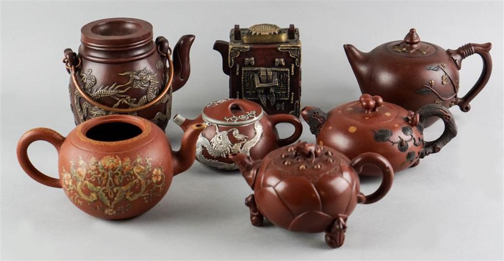 SEVEN CHINESE YIXING WARE