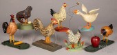 SEVEN CONTEMPORARY CARVED AND
