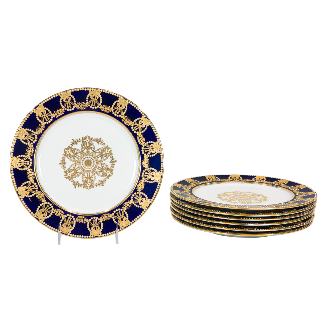 SEVEN COPELAND PORCELAIN ENAMELED