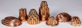 SEVEN COPPER FOOD MOLDS, 19TH