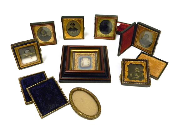 Seven daguerreotypes  eight pieces: