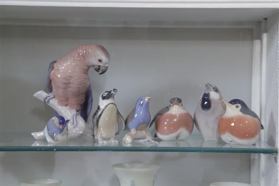 SEVEN DANISH BIRD FIGURINES.