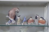 SEVEN DANISH BIRD FIGURINES. I