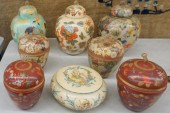 SEVEN DECOUPAGE DECORATED GLAS