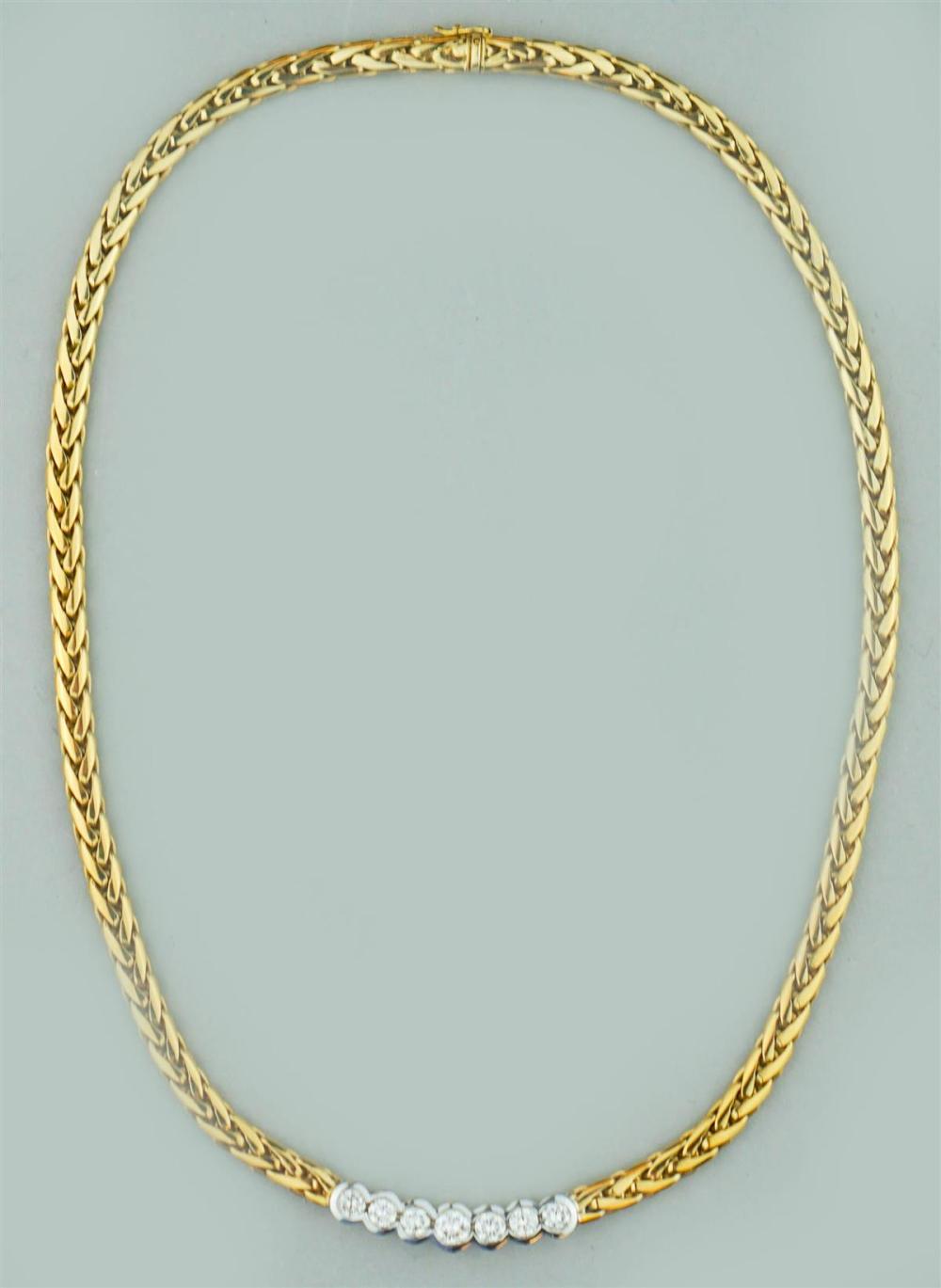 SEVEN DIAMOND AND 14K YELLOW AND