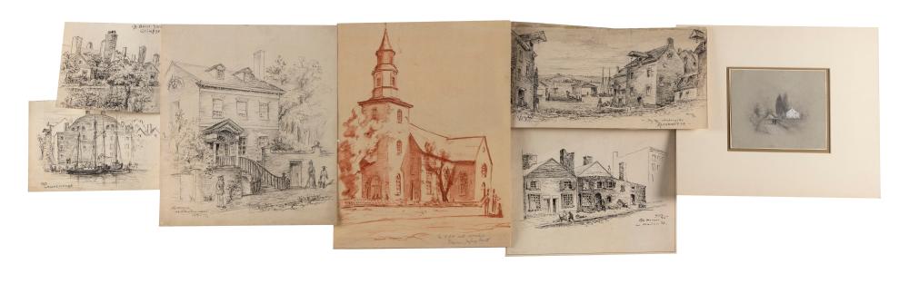 SEVEN DRAWINGS DEPICTING AMERICAN