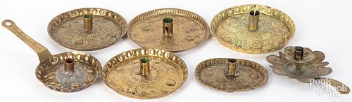 SEVEN EMBOSSED BRASS