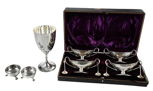 SEVEN ENGLISH SILVER TABLE