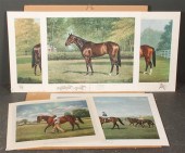 Seven equine color prints; art