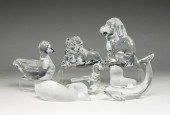 SEVEN EUROPEAN GLASS ANIMALS.