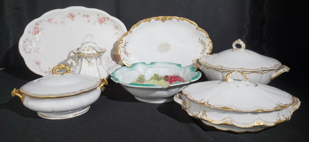 SEVEN EUROPEAN PORCELAIN TABLE