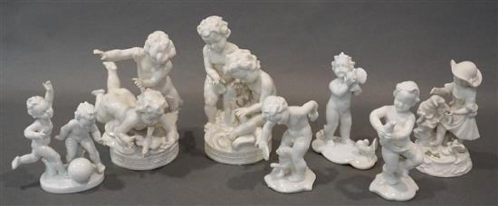 SEVEN EUROPEAN WHITE GLAZED
